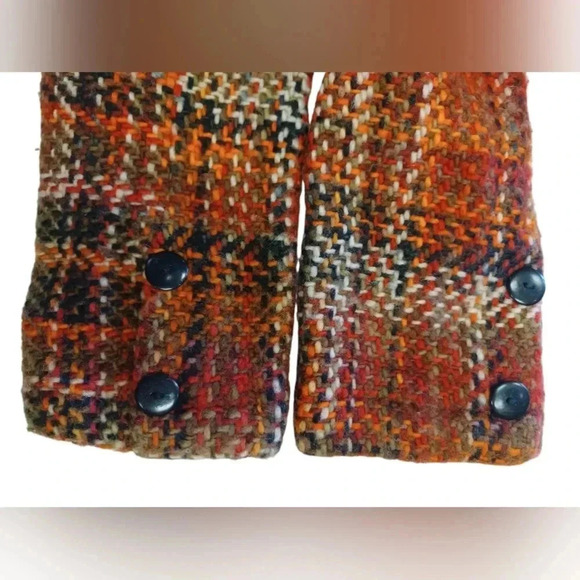 World Folk Art Wool LS Hooded Coat Red, Black And Orange Size  Small - Picture 6 of 9